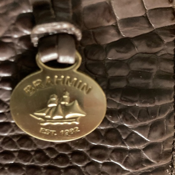 Brahmin Brown Crocodile Embossed Shoulder Bag - Picture 6 of 8